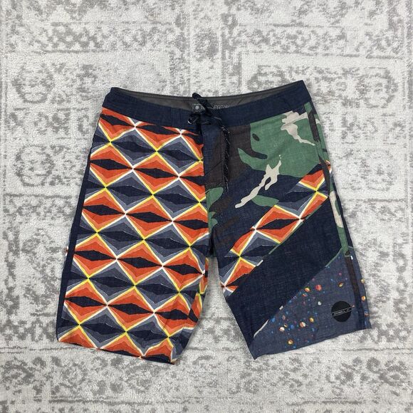 O'Neill Swim Trunks Mens Camouflage Freak Boardshorts Beach Colorful Size 32 - Picture 1 of 7